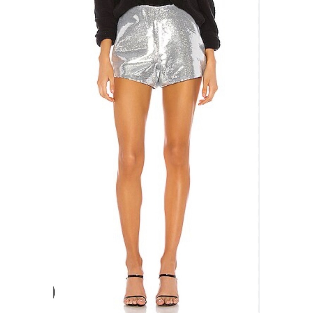 BLANKNYC Silver Sequin High Waisted Shorts Size 28